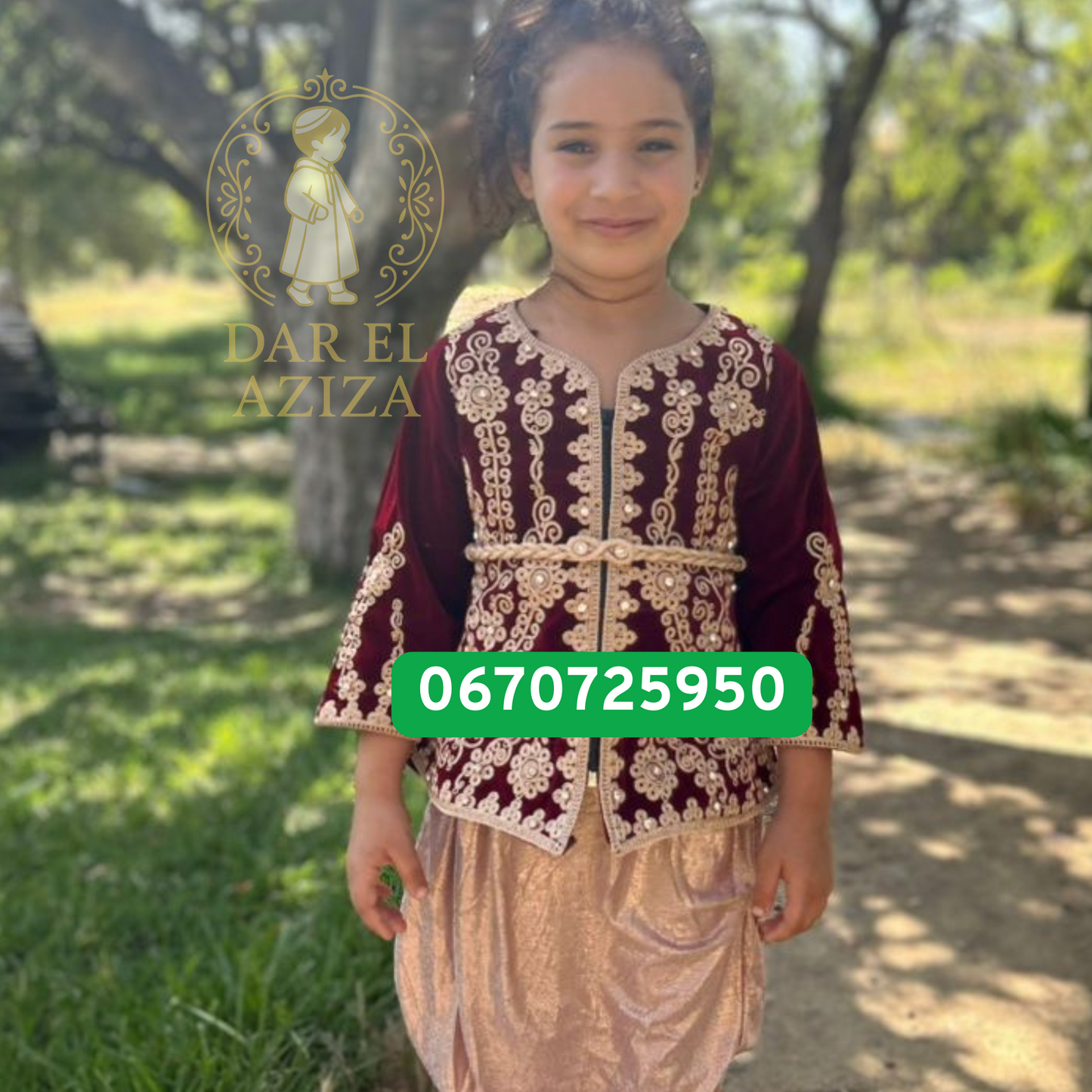 كراكو تقليدي للبنات – أناقة جزائرية لأميرتك الصغيرة (من 2 إلى 16 سنة)