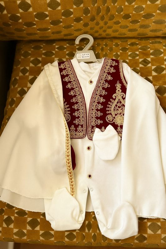 Ensemble Traditionnel 5 Pièces pour طهارة bébé 👶 – 💯conton, Qualité & Souvenir Inoubliable