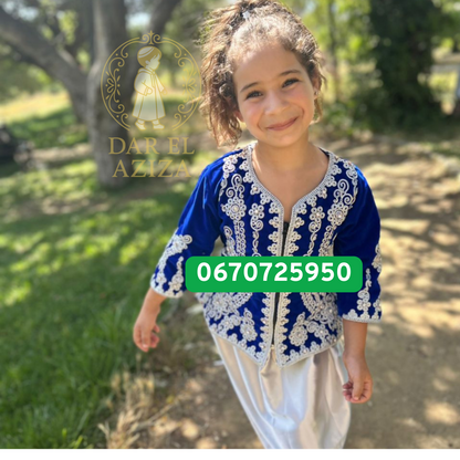 كراكو تقليدي للبنات – أناقة جزائرية لأميرتك الصغيرة (من 2 إلى 16 سنة)